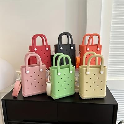 High qualityMini EVA Beach Tote Bag, Detachable with Colorful Cartoon Design, Travel Storage Bag And Accessories, Stylish Portable Multifunctional