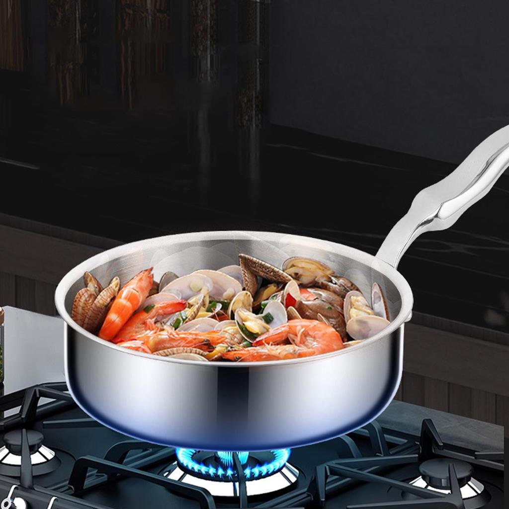 Nonstick Frying Pan Cooker Metal Skillet Egg Versatile Easy to Cleans Fry Saute Pot for