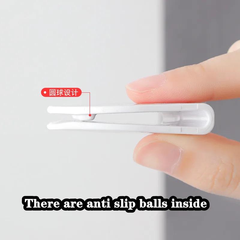 4/8pcs Shower Curtain Clips Windproof Fixer Holder Self Adhesive Curtain Clips Anti Slip Bedsheet Clip Home Decoration Accessory