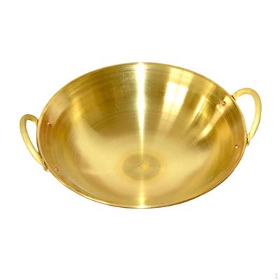 Brass Pot Wok Versatile Chinese Soup Cookware for Commercial Family Gathering Household