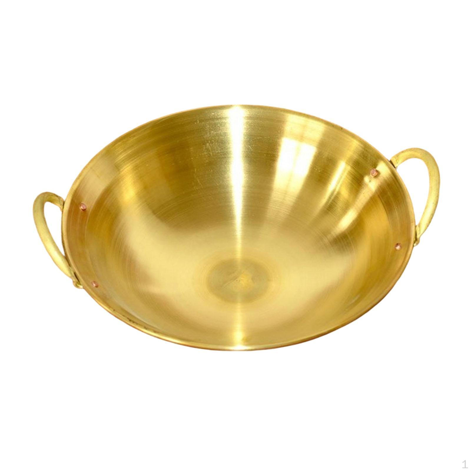 

Brass Pot Wok Versatile Chinese Soup Cookware for Commercial Family Gathering Household