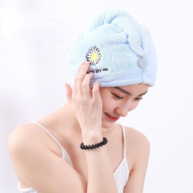 

Полотенце из микрофибры Daisy, полотенце для волос с вышитыми цветами, быстросохнущее полотенце, мягкая накидка для ванны, шапка, супер водопоглощение