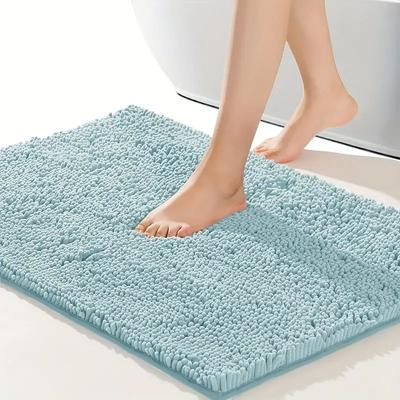 1ks 40*60cm Modrý Měkký a Absorpční Chenilový Koupelnový Kobereček - Protiskluzový a Rychleschnoucí Sprchový Koberec pro Domácí Koupelnu - Lze Prát v Pračce