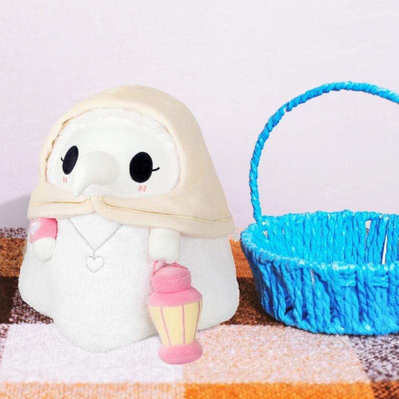 New Steampunk Plague Doctor Bird Beak Plush Toy Gift Glow-in-the-Dark Valentine's Day Couple Doll White