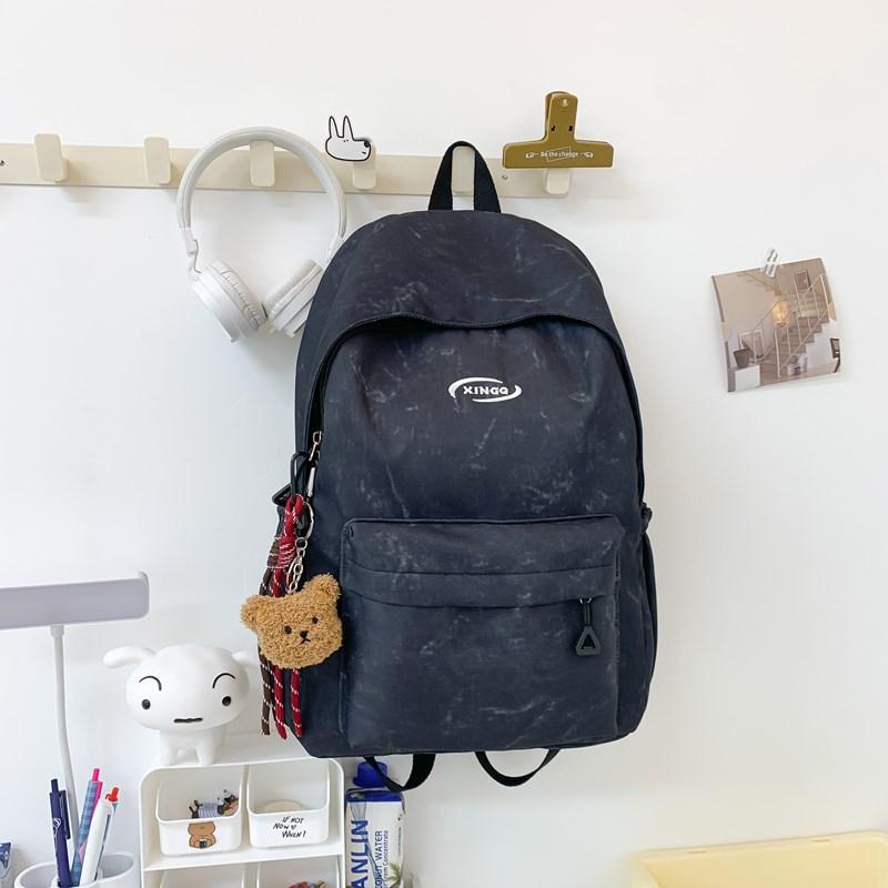 Schoolbag Tie-dye Niche Japanese Ins School Bag Simple Junior High School Large Capacity Backpack High School Backpack Student Lazy Wind