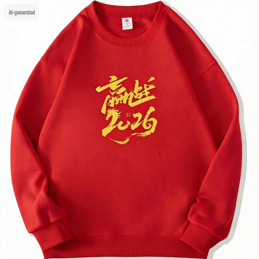 2026 Year of the Horse Red Hoodie - Festive Unisex Sweatshirt