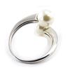 Silver Ring 'Perla' Silver Ivory White (rhodium) - 17x10 Mm