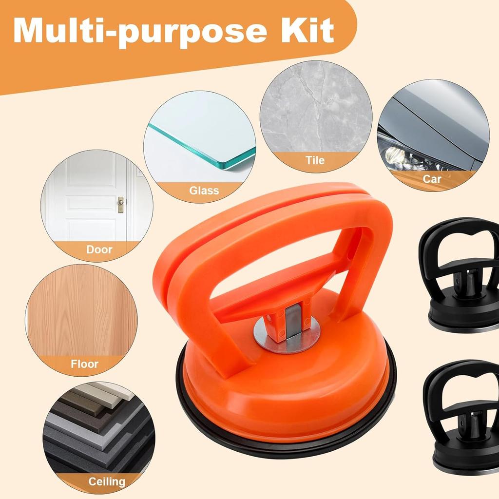 Car Dent Removal Tool Suction Cup Puller 2 Inch Body Repair Kit Glass Suction For Auto Dent Repair Black Orange
