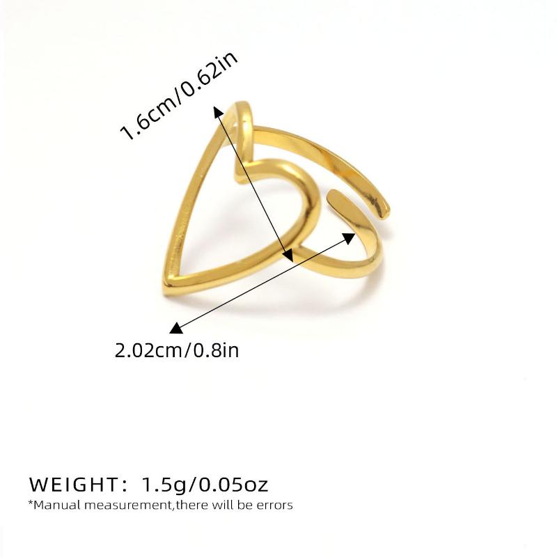 

Stainless Steel Big Heart Rings Trend Adjustable Opening Rings for Women Couple Gift Punk Fashion Engagement Party Zircon 2023 resizable