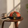 Chinese Costume Cap Traditional Ancient Satin Brocade Hat with Tassel for Entertainers,