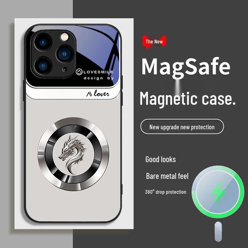 

Чехол для телефона Apple 11 Ring Dragon Head Plus с магнитным креплением Promax All-inclusive 12, защитное стекло от падений 13, роскошный чехол. iPhone XR белый