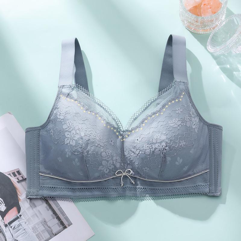 Lingerie Women's Thin Full-cup Large-sized Bra Without Underwire Strapless and Adjustable Bra Push Up Bra