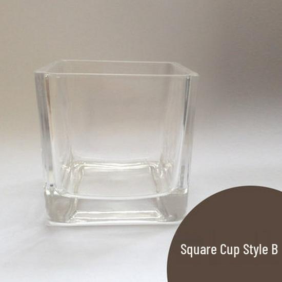 DIY Transparent Glass Candle Holder - Square & Round Windproof Cups for Homemade Scented Candles