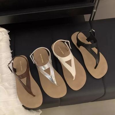 Mode Damen Minimalistische Zehensandalen PU-Leder Offene Zehen Damen Strandschuhe Leicht Weich für Damen Sexy Hausschuhe Sandalen Schnalle