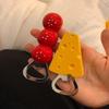 1Pcs Cute Beer Opener Kawaii Candied Haws Cheese Refrigerator Magnets Home Decor Kitchen Gadgets Cute Bottle Opener Key Chain