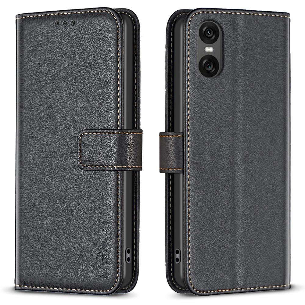 BINFEN COLOR BF17 Für Sony Xperia 10 VI Hülle PU Leder Magnetverschluss Klapphandyhülle