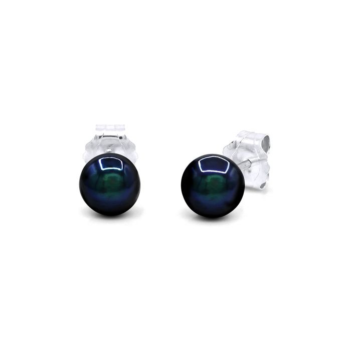 Boucles d'Oreilles - Pearls & Colors - Perle de Culture d'Eau Douce - Perle Noire - Argent 925 - Qualité AAA+ - Femme