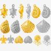 6pcs New Ocean Animal Stainless Steel Charms For Jewelry Making Supplies Metal Conch Shell Turtle Seahorse Pendant DIY Materials
