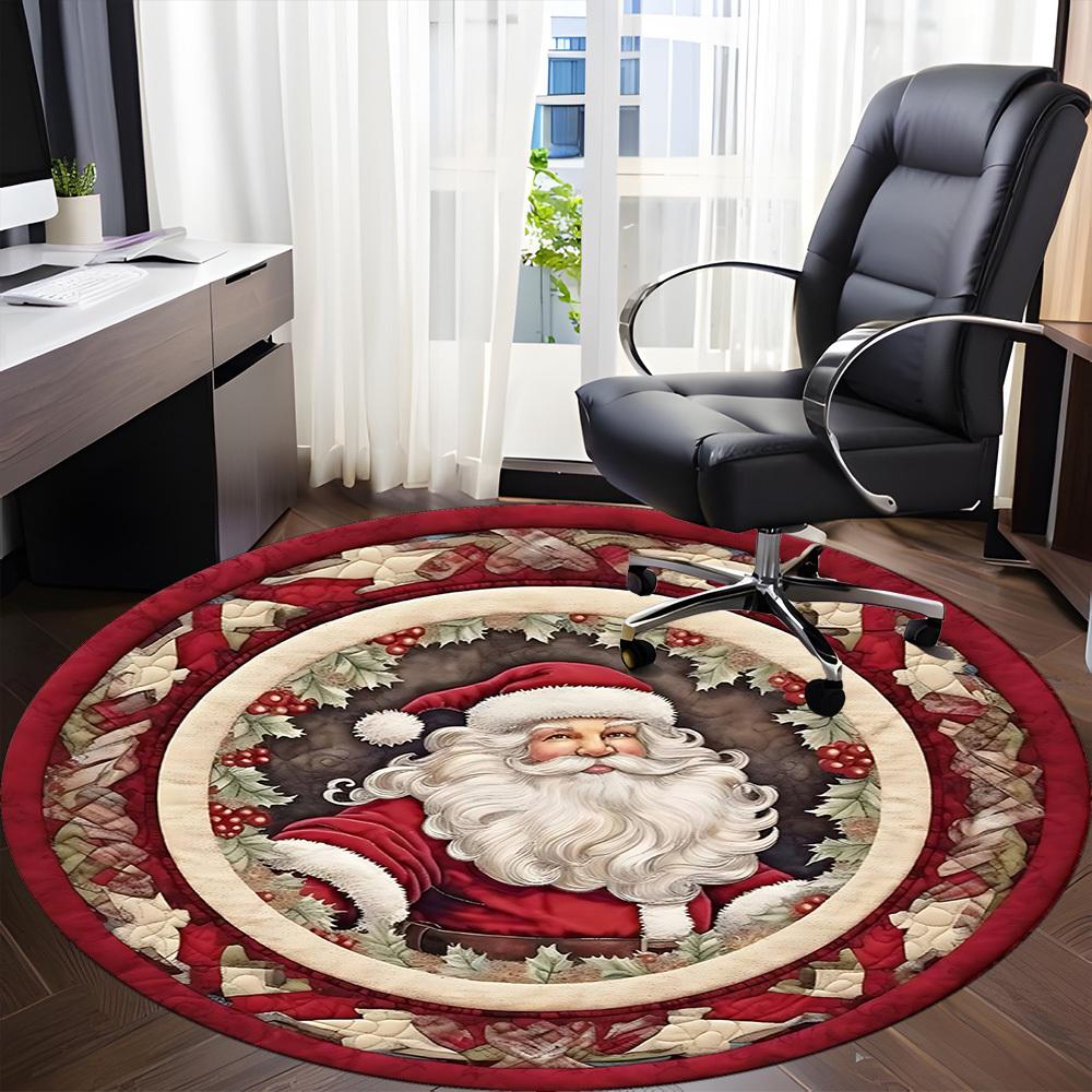 

1pc Santa Claus Chair Carpet for Office, Round Non Slip Durable Large Size Office Carpet, Suitable for Office 80cm