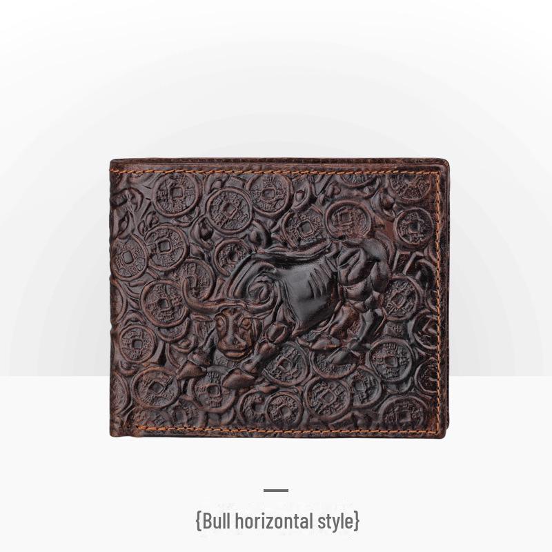 Men’s Retro Genuine Leather Wallet - Hand-Embossed Crocodile Pattern, Long, Large Capacity, Multi-Card Slots.
