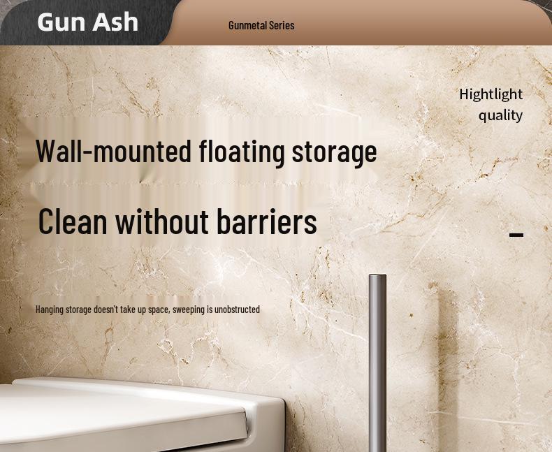 Punch-Free Wall-Mounted Toilet Cleaning Brush Set for Bathroom