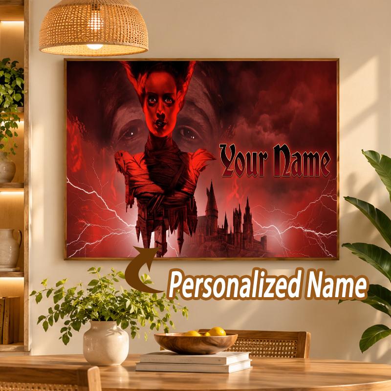 Custom Name Bride of Frankenstein 5D Diamond Painting Personalized Full Drill Diamond Art Kit Gift