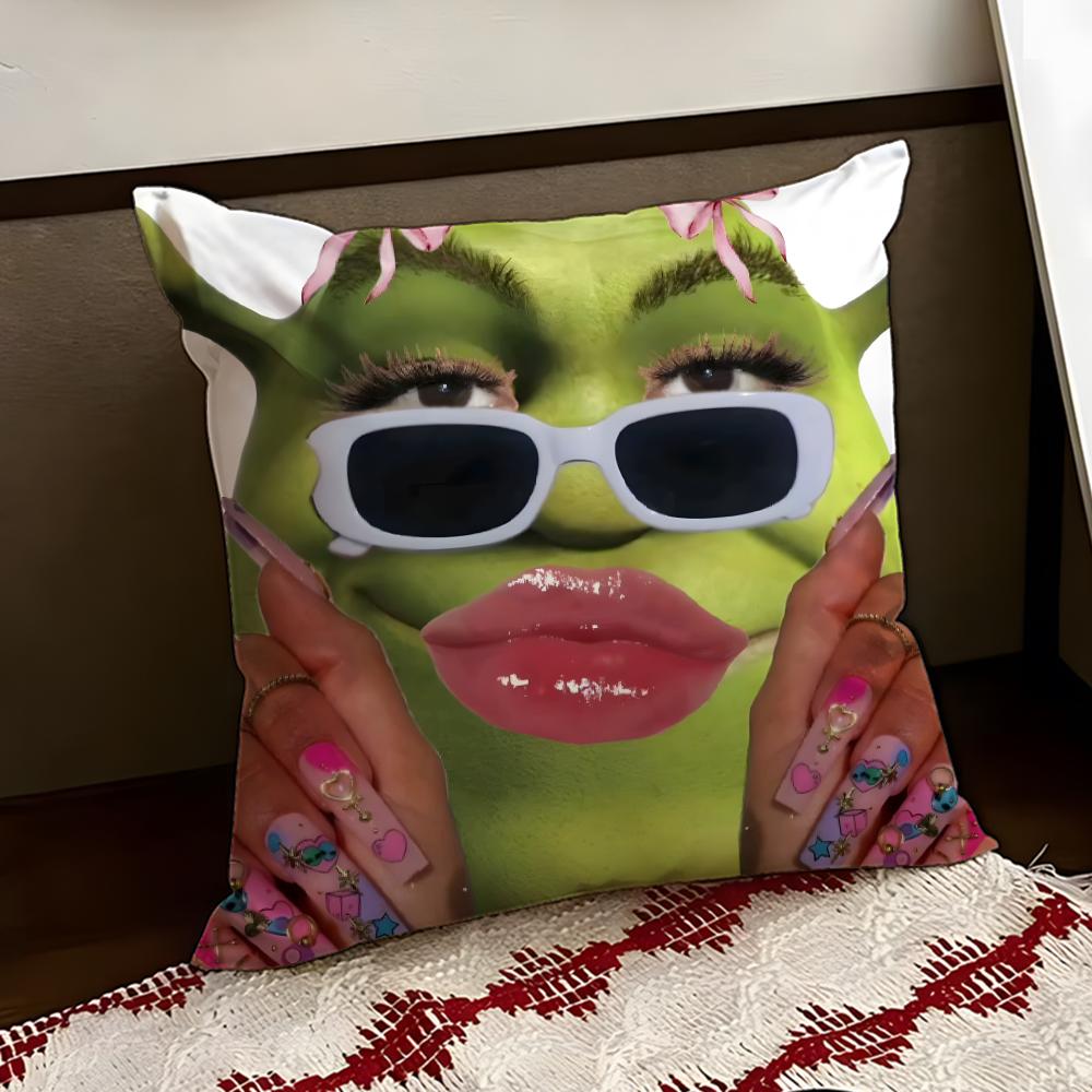 

Anime SShrekS Cushion Cover Reversible Soft Durable Pillow Cover Home Car MultiScene Use for Daily Comfort 30X30cm