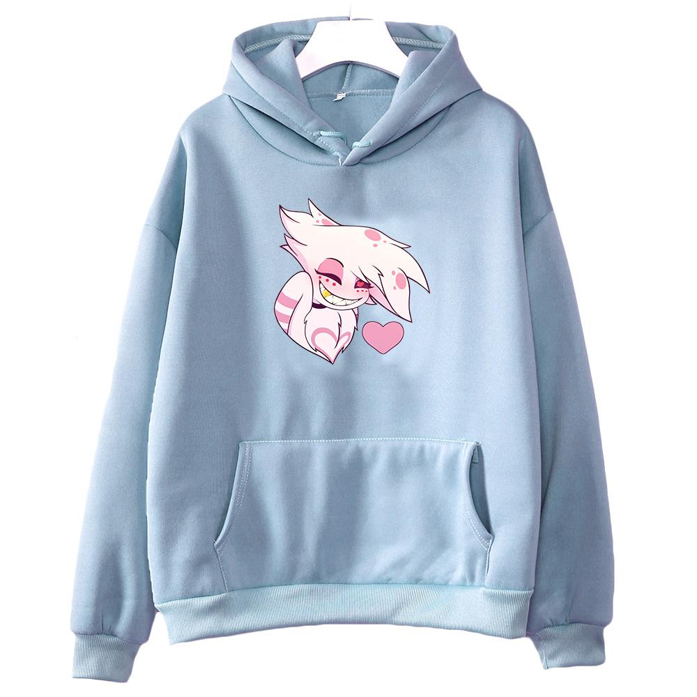 Angel Dust Mikina s kapucňou Anime Potlač Ležérne Bavlnené Tričko Kreslený Harajuku Kawaii Mikina pre Chlapcov/dievčatá Manga Mäkké Oblečenie