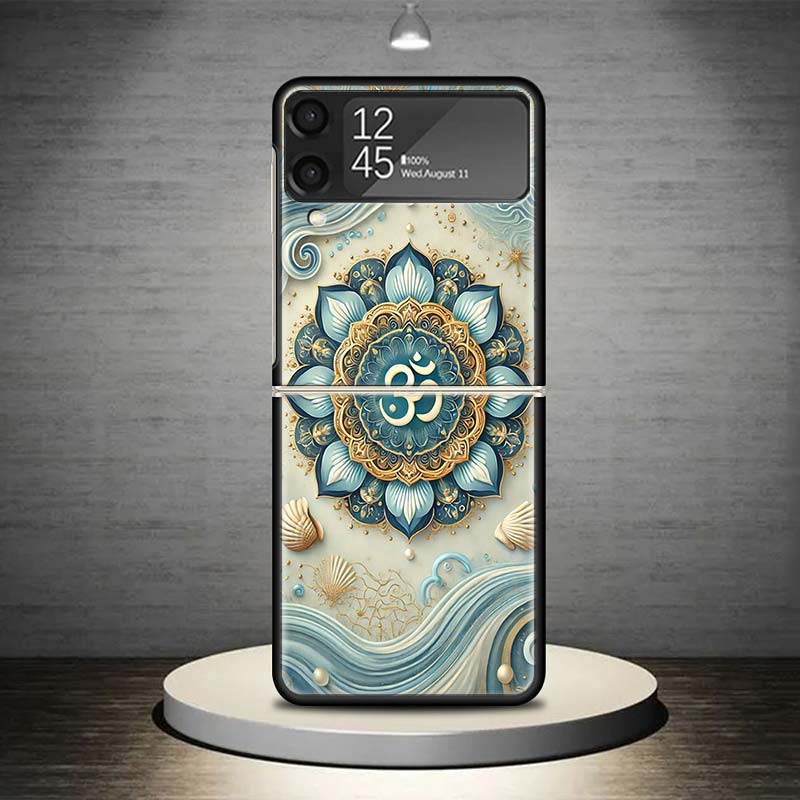 Mandala Chakra Insist Yoga Phone Case For Samsung Galaxy Z Flip 7 6 5 4 3 5G Shockproof Cover Z Flip7 Flip6 ZFlip5 Flip3 Flip4 L