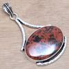 Mahogany Obsidian Handmade Women's Unisex Silver Jewelry Pendant 2.5