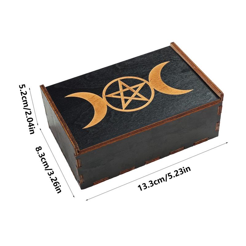 Wooden Trinket Box Tarot Card Case Vintage Trinket Box Wood Jewelry Box Small Wood Vintage Multifunctional Box For Tarot Card