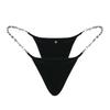 V-shaped Solid Color Lightweight Sexy G-string Metal Chain Low Waist Thongs