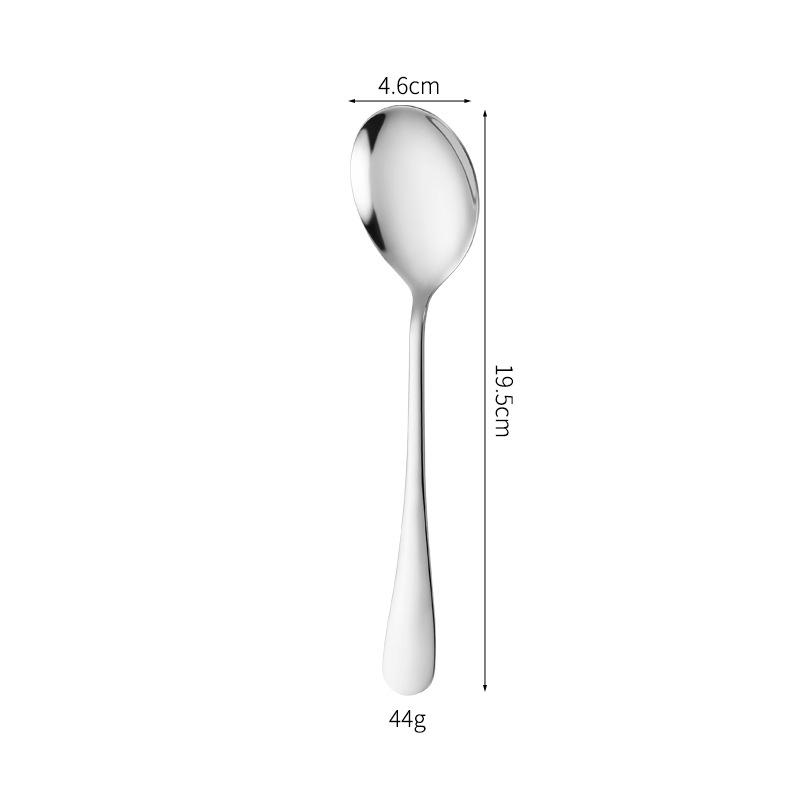 Stainless Steel Long Handle Soup & Dessert Spoon with Round Point – Western Tableware Series 1010