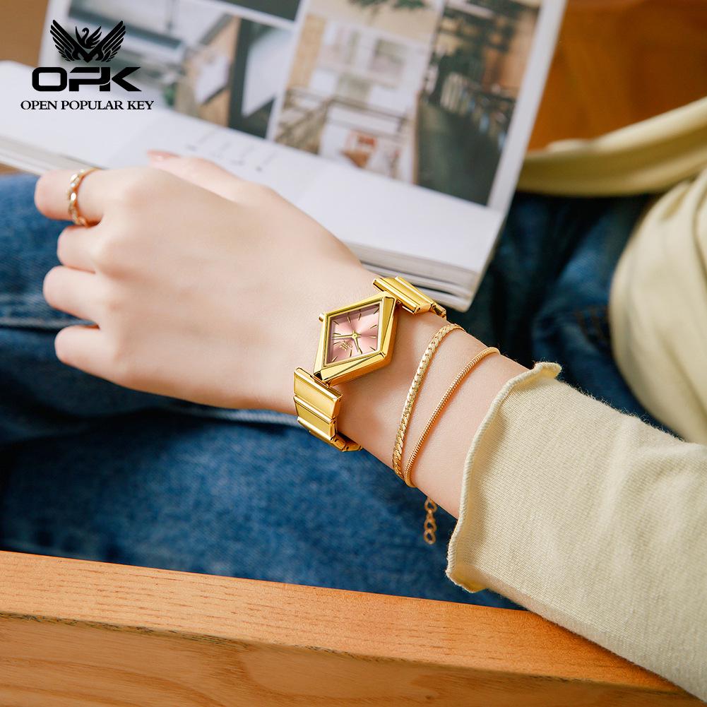 OPK Women's Waterproof Quartz Rhombus Fashion Watch