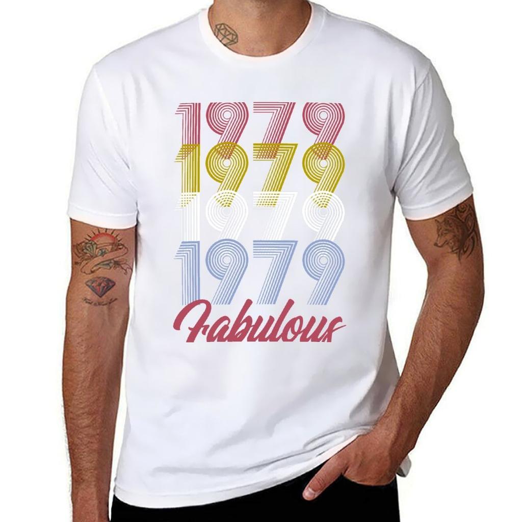 Vintage Forty 1979 Fabulous Tshirt 40th Birthday Gift Tshirt Stylish Print Short Sleeve Tee
