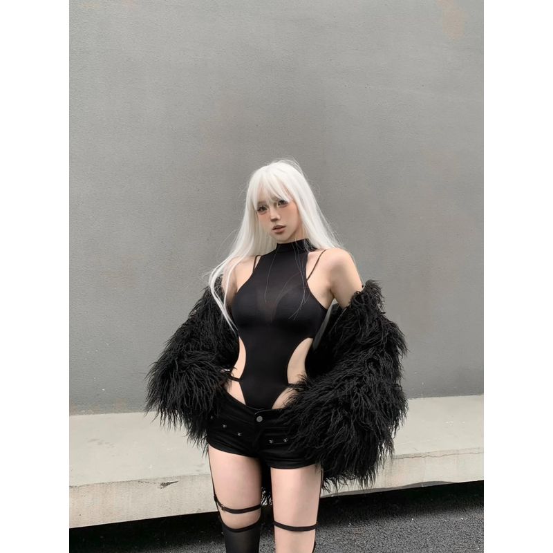 

Модный Инс Сексуальный Стиль Вырез Холтер Комбинезон Женский 2024 Весна и Лето Новый Сексуальный Облегающий Базовый Топ Прилив Black jumpsuit M