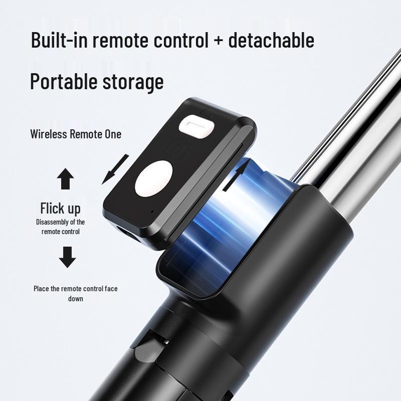 B11s Extendable Selfie Stick Tripod with Bluetooth Remote & Fill Light