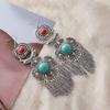 Zinc Zinc Alloy Retro Tassel Earrings Luxury Ethnic Style Ear Studs Elegant Rhinestone Pearls Ear Drop  Girls