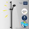 Ensemble de douche avec pommeau 2 jets, barre 90cm et flexible - GROHE Vitalio Start 110 269542431 - Economie d'eau - Noir Mat