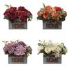 Artificial Peony Flower In Pot With Silk Material For Table Centerpiece And Event Decor