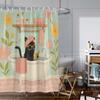 1PC Cute Cat Take Shower Printed Shower Curtain, Funny Style, Waterproof, with 12 Hooks, Bathroom Showers, Bathtub, Home Use