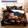 3pcs Christmas Santa Claus Bedding Set Duvet Cover Closure Includes 1 Duvet Cover & 2 Pillowcases, Soft and Comfortable for All Seasons.