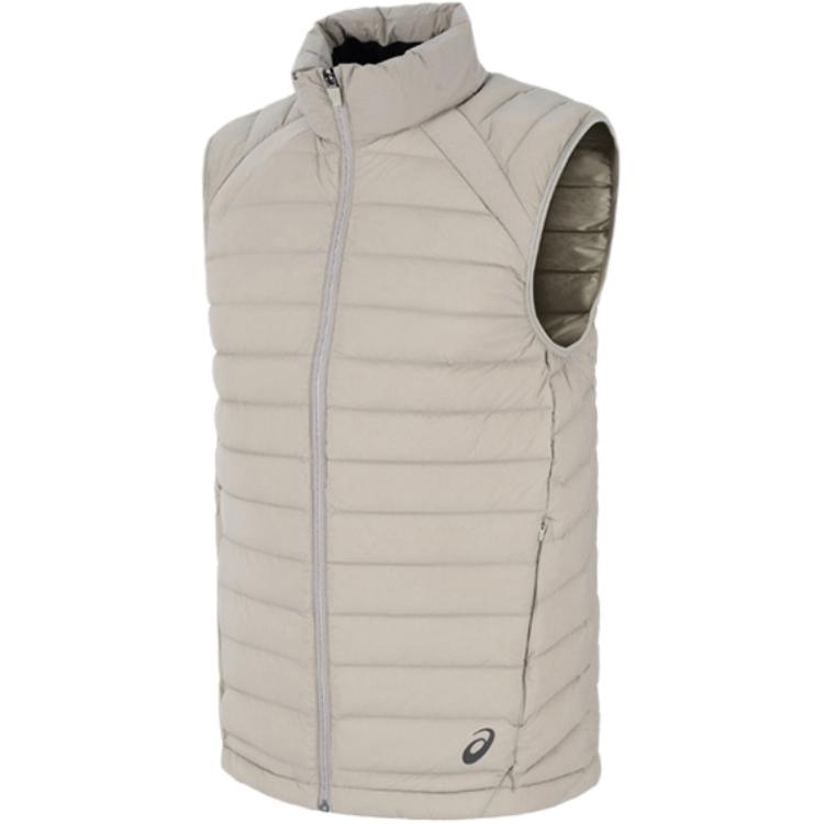 ASICS Down Vests Men's Gray Stand Collar Moderate Other 2031F370-020