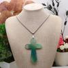 New Style Necklace Natural Stone Exquisite Cross-Shaped Pendant Necklace For Women Birthday Gift Chain 60 CM