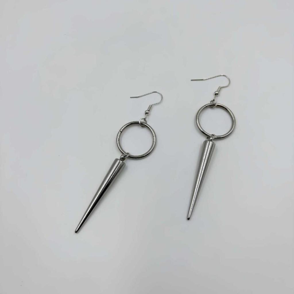 Trendy Punk Hip-Hop Rivet Earrings - Stainless Steel Gothic Street Style Jewelry