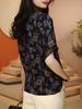 Floral Short-sleeved Women's Outfit in Summer Style Middle-aged Mother Fashionable Shirt Casual and Versatile Loose Top