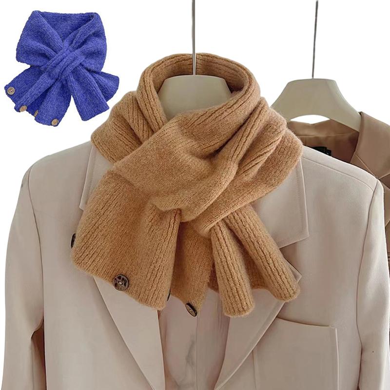 1Pieces Neck Guard Shawl Solid Color Cross Scarf Knitted Neckerchief Wrap Neck Warmer Women Mountaineering Scarf