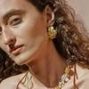 High-End Metal Floral Jewelry Set: 3D Earrings, Bracelet, Ring for Women