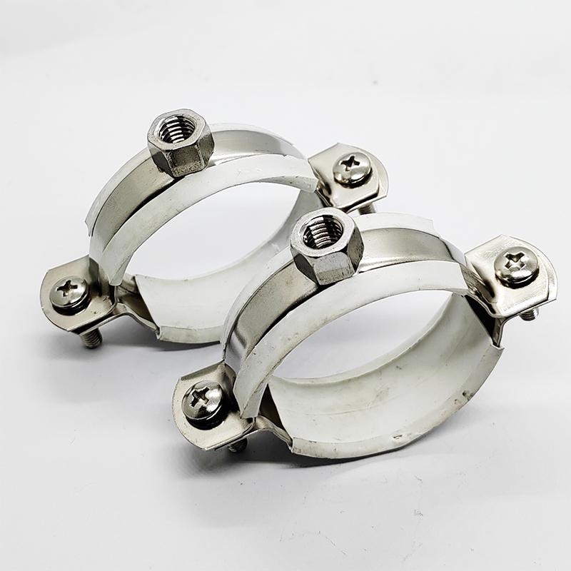 2Pcs Fastener Hardware Round Hose Clamp Pipe Fitting Nut Hoop Suspension Pipe Holder Expansion Screw