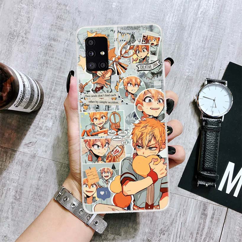 Capa de celular anime Hanako Kun com estampa de vaso sanitário para Samsung Galaxy A12 A22 A32 A42 A52 A72 A51 A71 5G A41 A31 A21 A02S M12 M21 M31 M30S